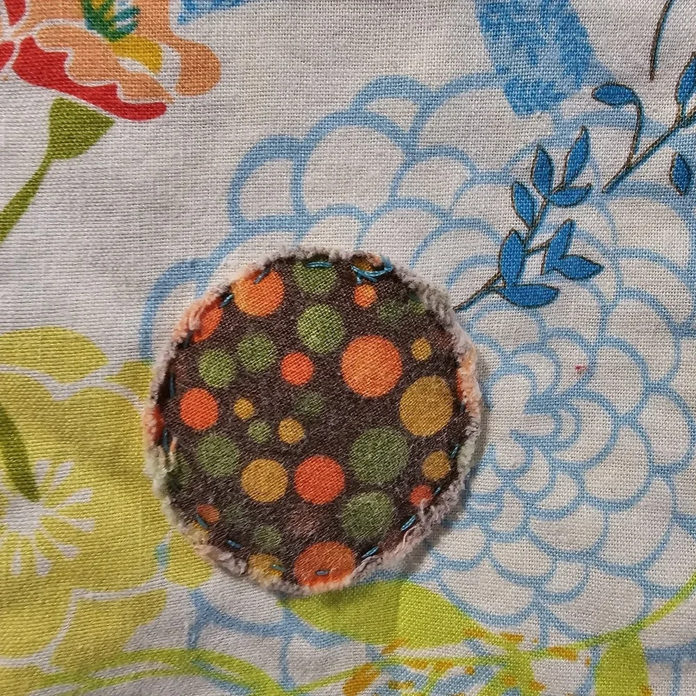 Handmade Baby Quilt Patchwork Owls Flowers Cotton Microfiber Back 48x40 Multi